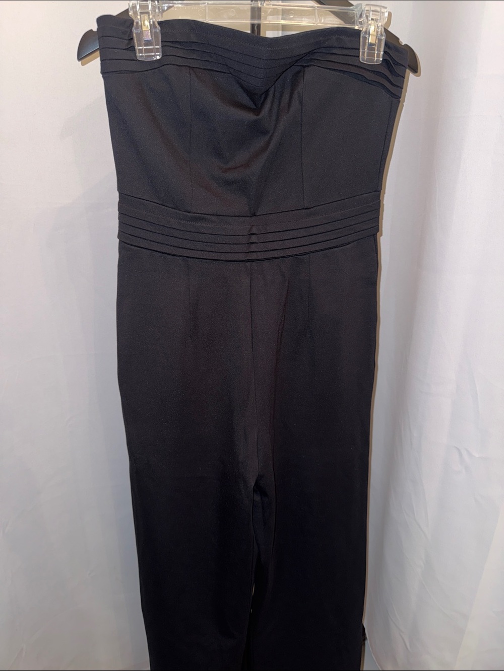 Evereve Peyton Jensen NWT Strapless Black Jumpsuit with Pleated Waistband